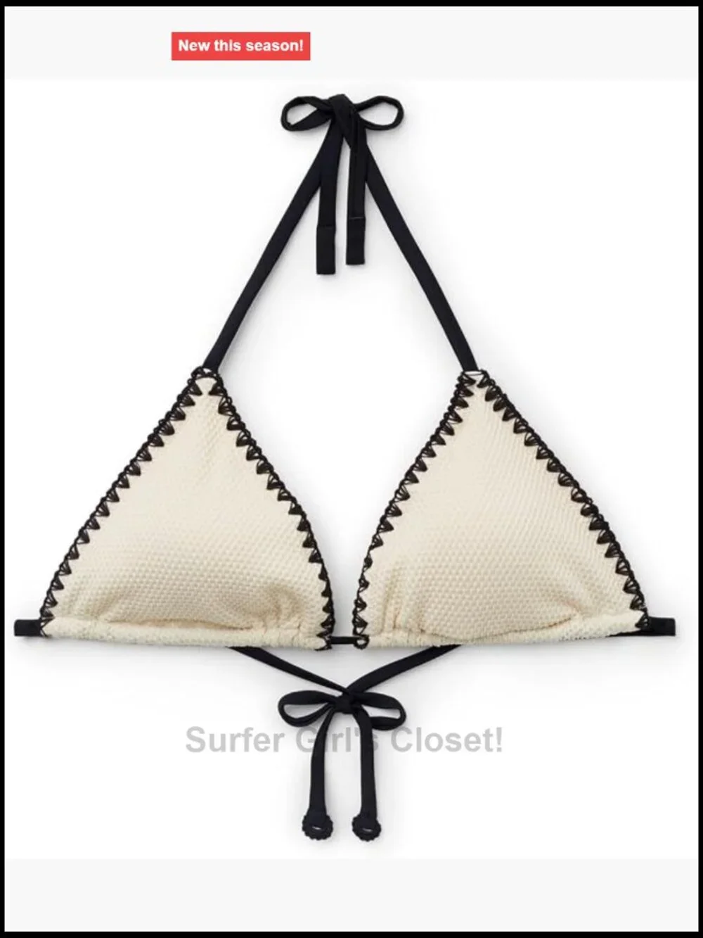 Triangle Swimsuit Top with Bicolor Embroidery